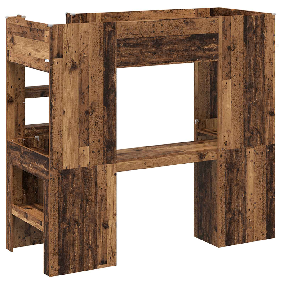 Cadre de lit superposé avec bureau Bois ancien 75 x 190 cm