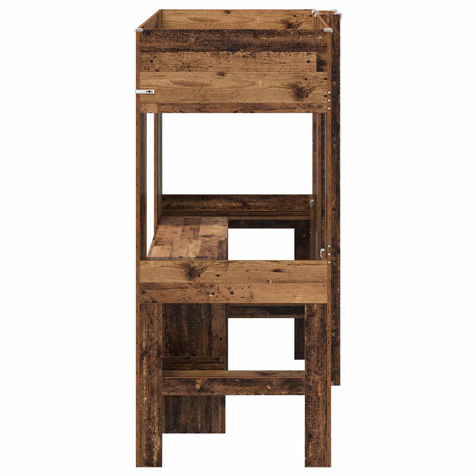 Cadre de lit superposé avec bureau Bois ancien 75 x 190 cm - XIOS