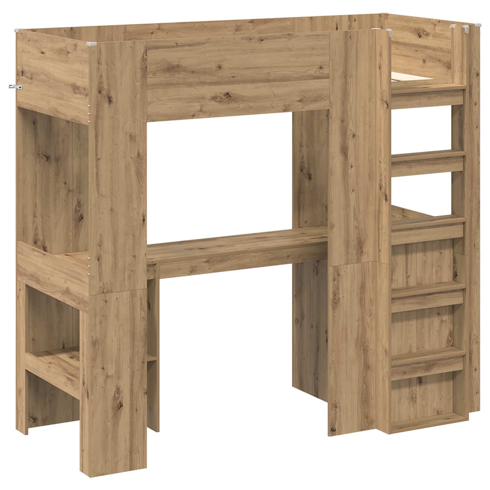 Cadre de lit superposé avec bureau Chêne artisanal 75 x 190 cm - XIOS