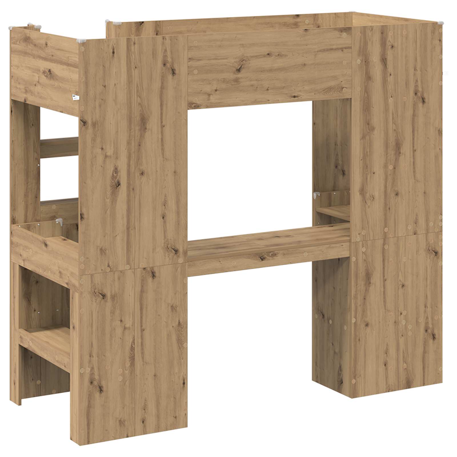 Cadre de lit superposé avec bureau Chêne artisanal 75 x 190 cm - XIOS