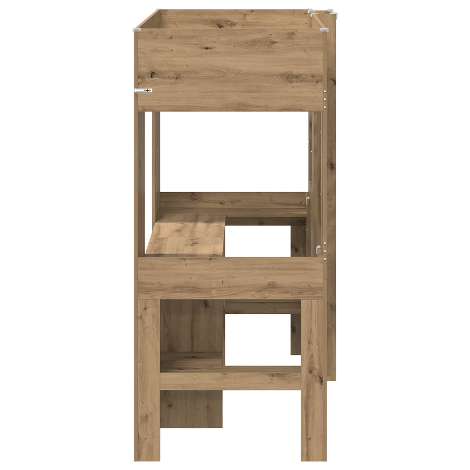 Cadre de lit superposé avec bureau Chêne artisanal 75 x 190 cm - XIOS