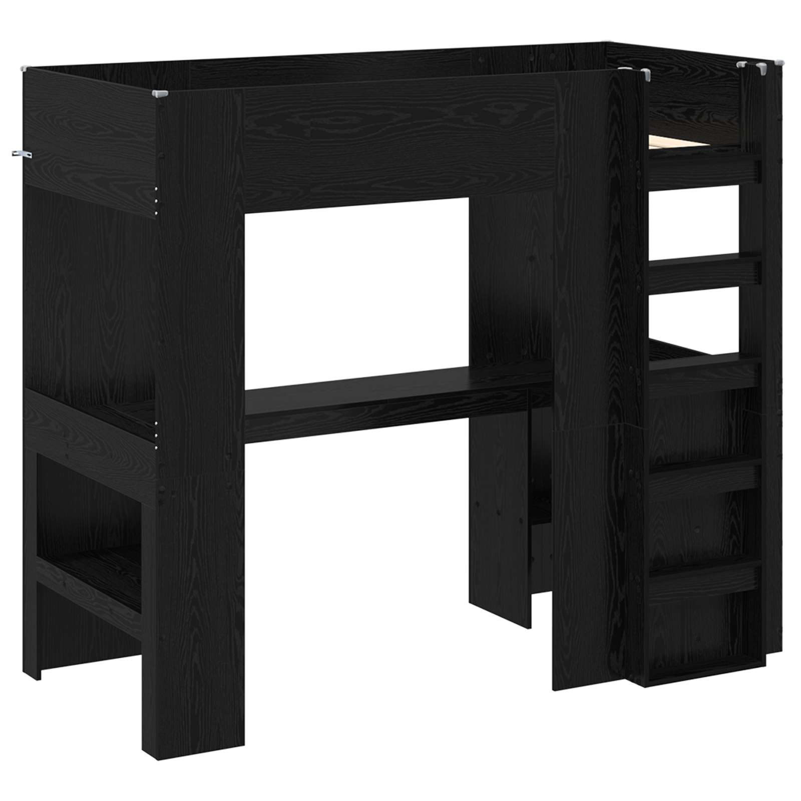 Cadre de lit superposé avec bureau Chêne noir 90 x 190 cm - XIOS