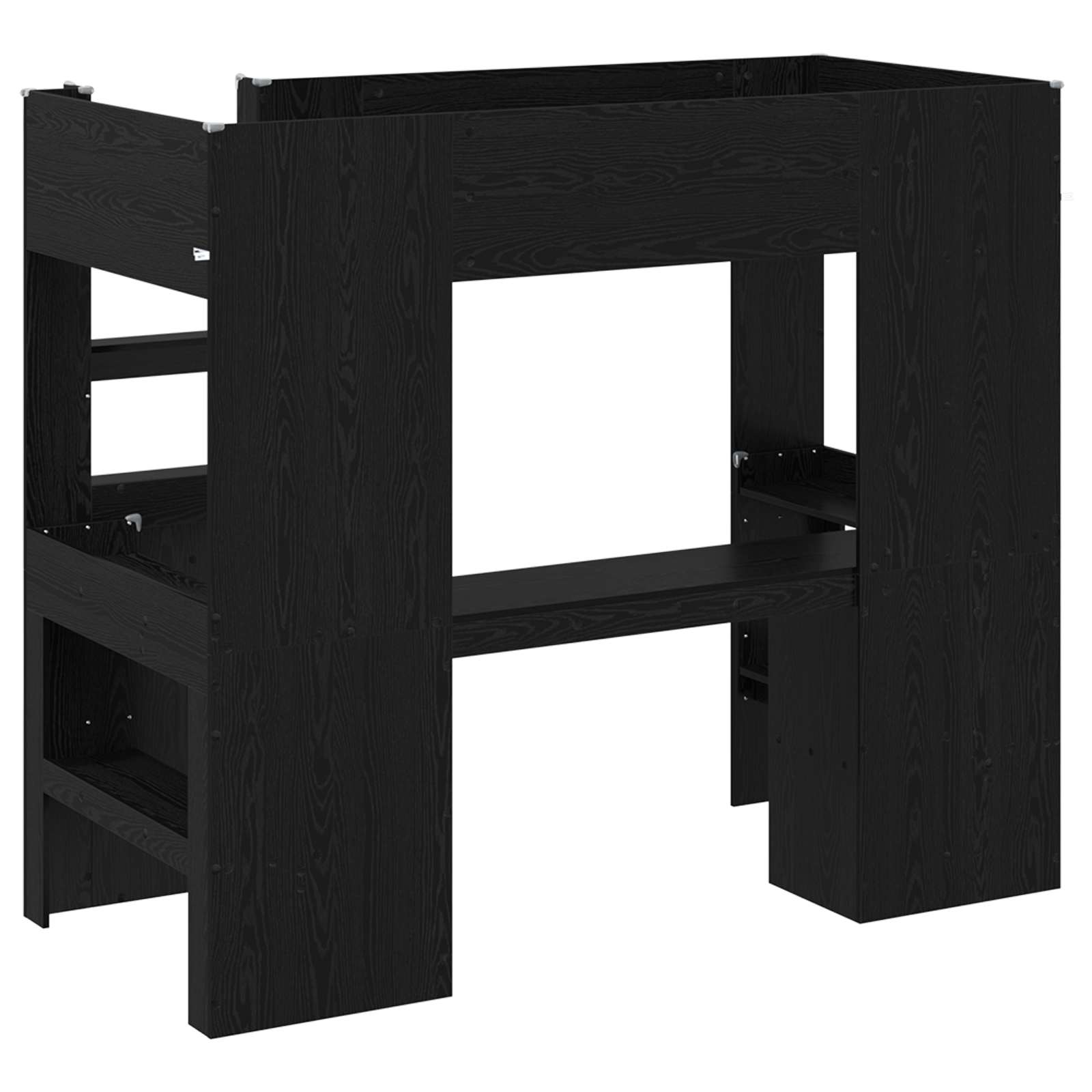 Cadre de lit superposé avec bureau Chêne noir 90 x 190 cm - XIOS