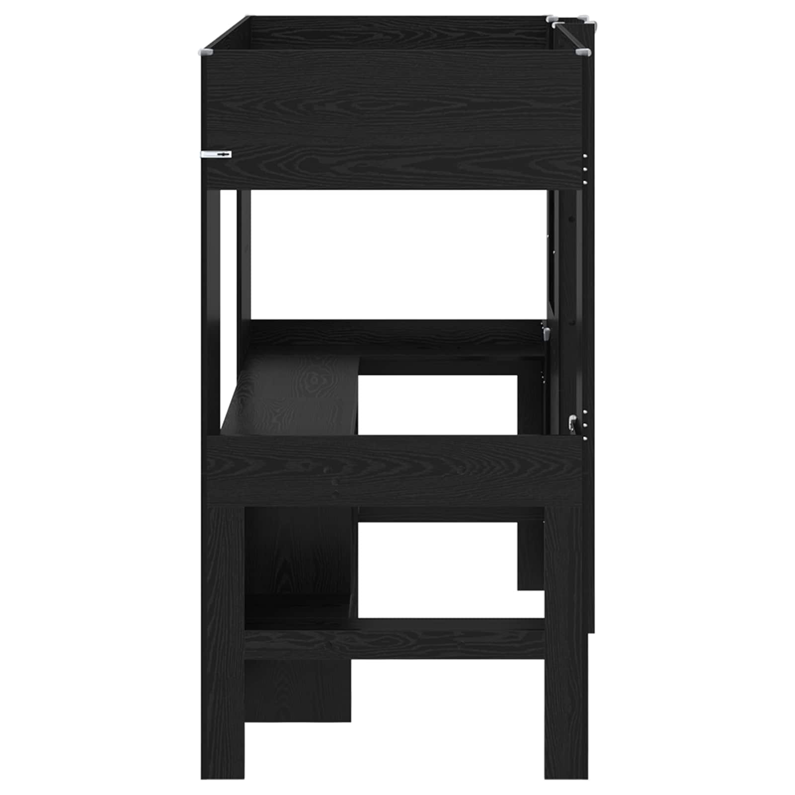 Cadre de lit superposé avec bureau Chêne noir 90 x 190 cm - XIOS