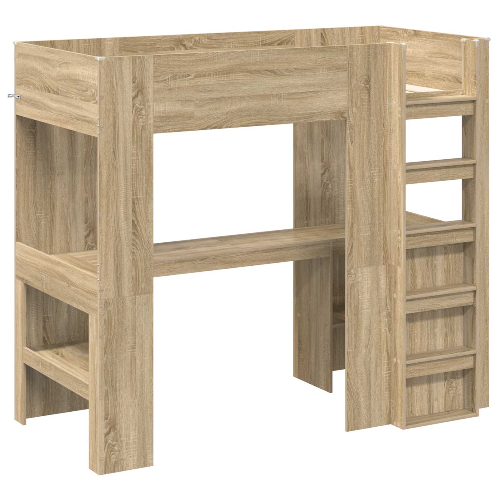 Cadre de lit superposé avec bureau Chêne Sonoma 90 x 190 cm - XIOS