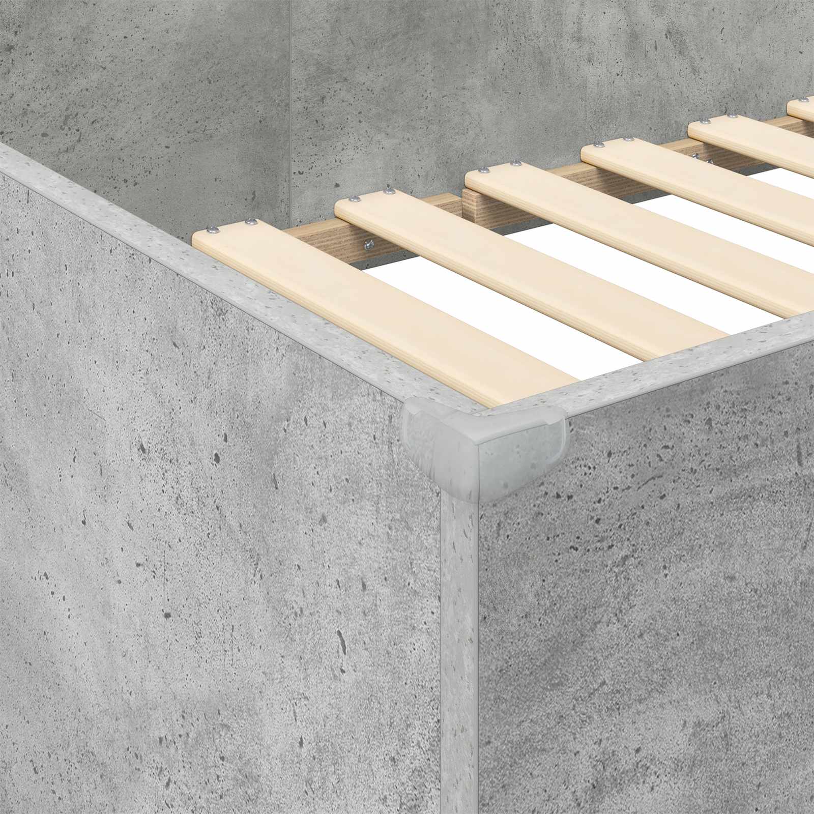 Cadre de lit superposé avec bureau Gris béton 90 x 190 cm - XIOS