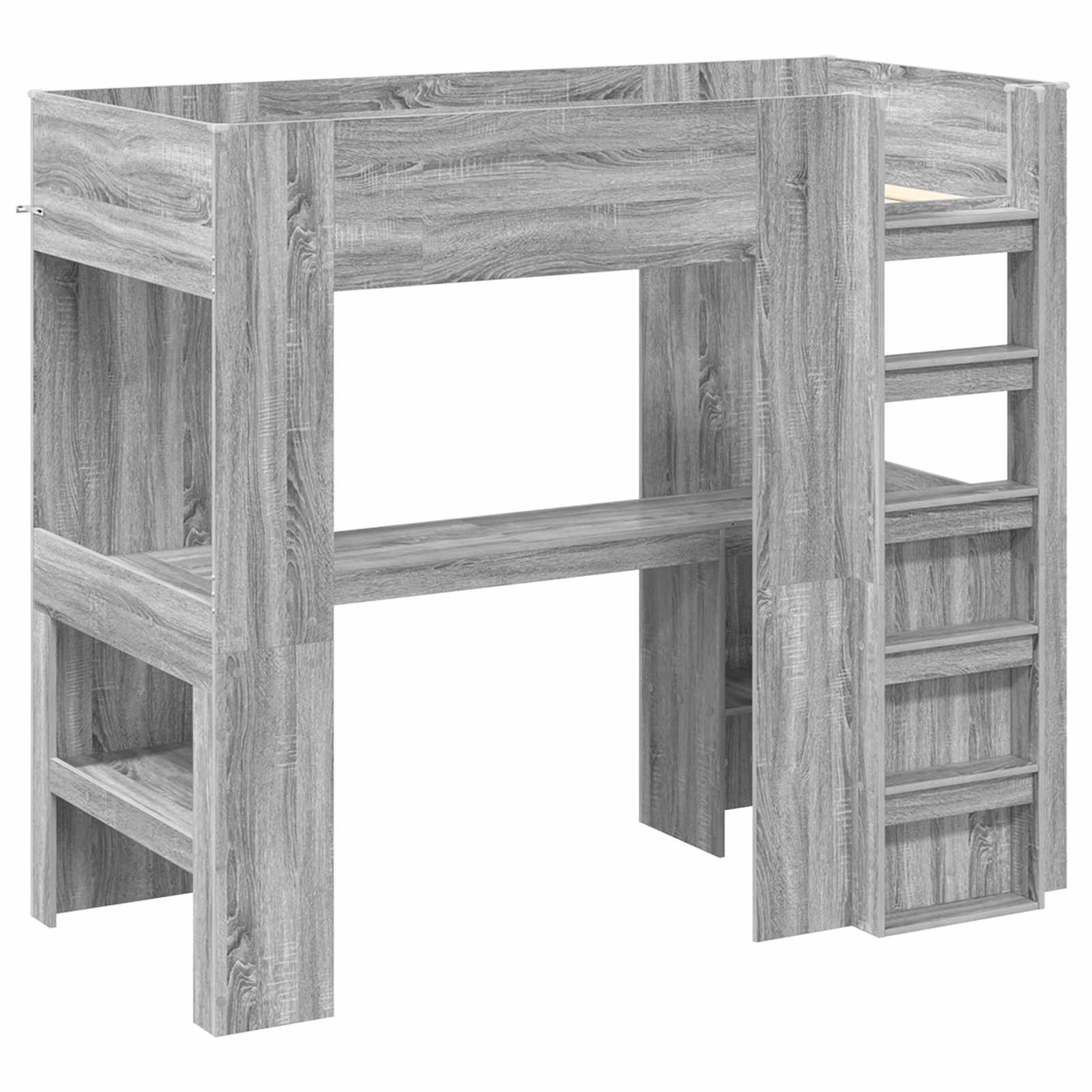 Cadre de lit superposé avec bureau Gris Sonoma 90 x 190 cm - XIOS