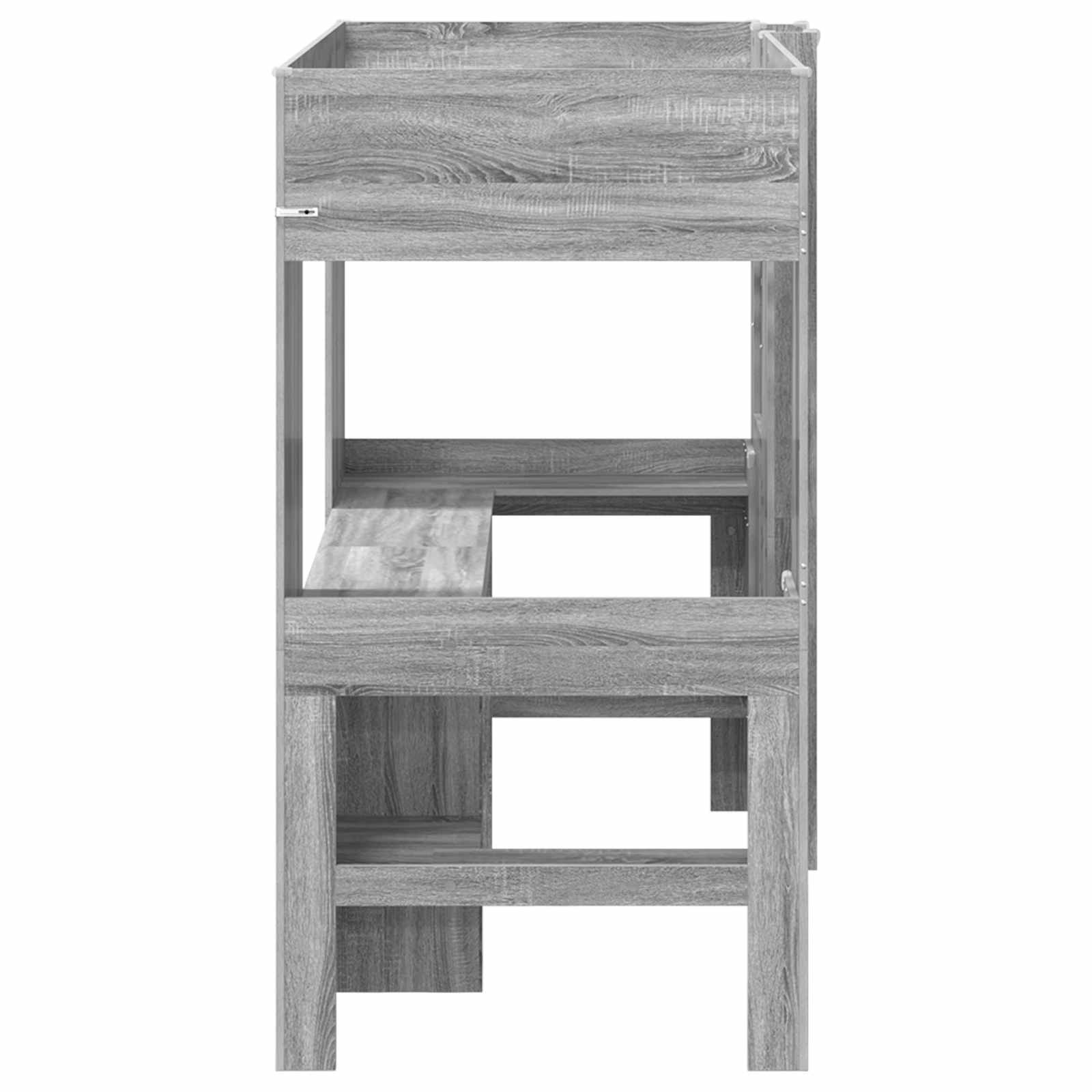 Cadre de lit superposé avec bureau Gris Sonoma 90 x 190 cm - XIOS