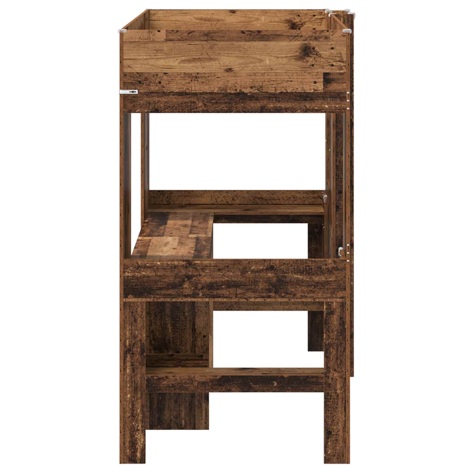 Cadre de lit superposé avec bureau Bois ancien 90 x 190 cm - XIOS