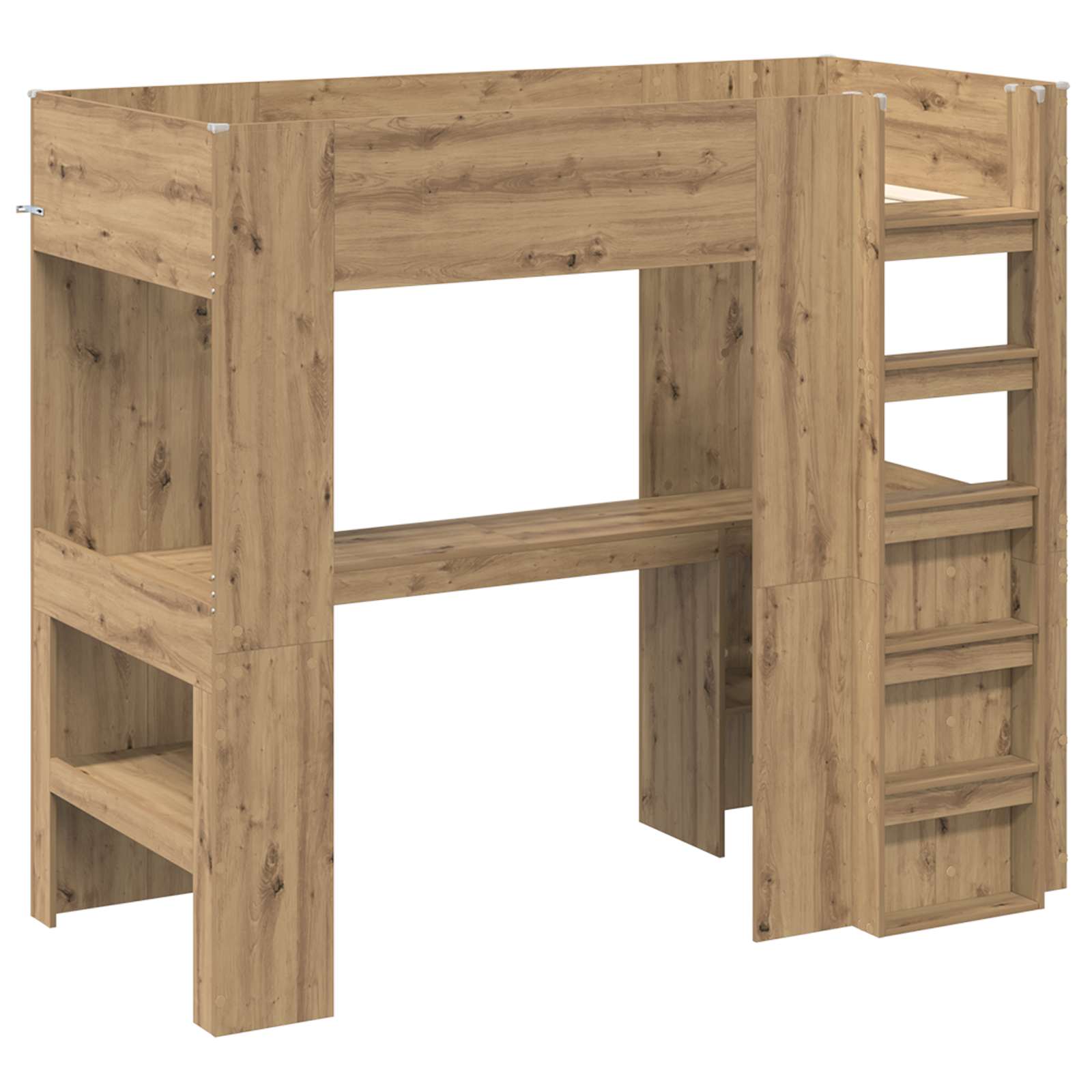 Cadre de lit superposé avec bureau Chêne artisanal 90 x 190 cm - XIOS