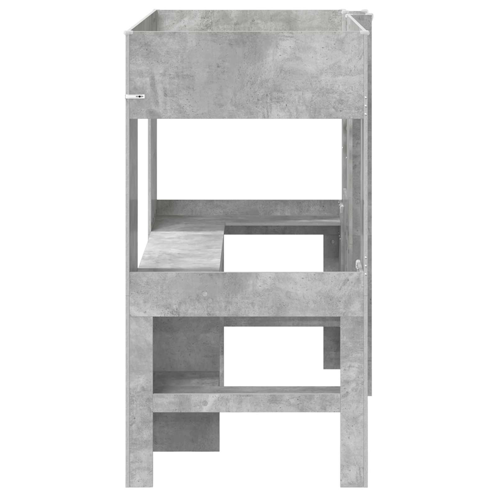 Cadre de lit superposé avec bureau Gris béton 80 x 200 cm - XIOS