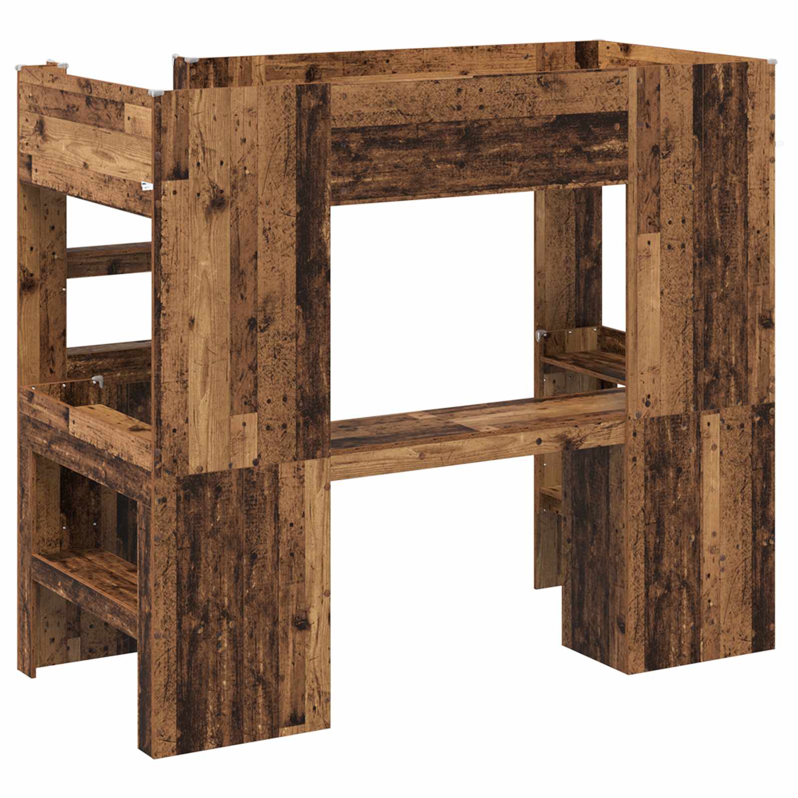 Cadre de lit superposé avec bureau Bois ancien 80 x 200 cm - XIOS
