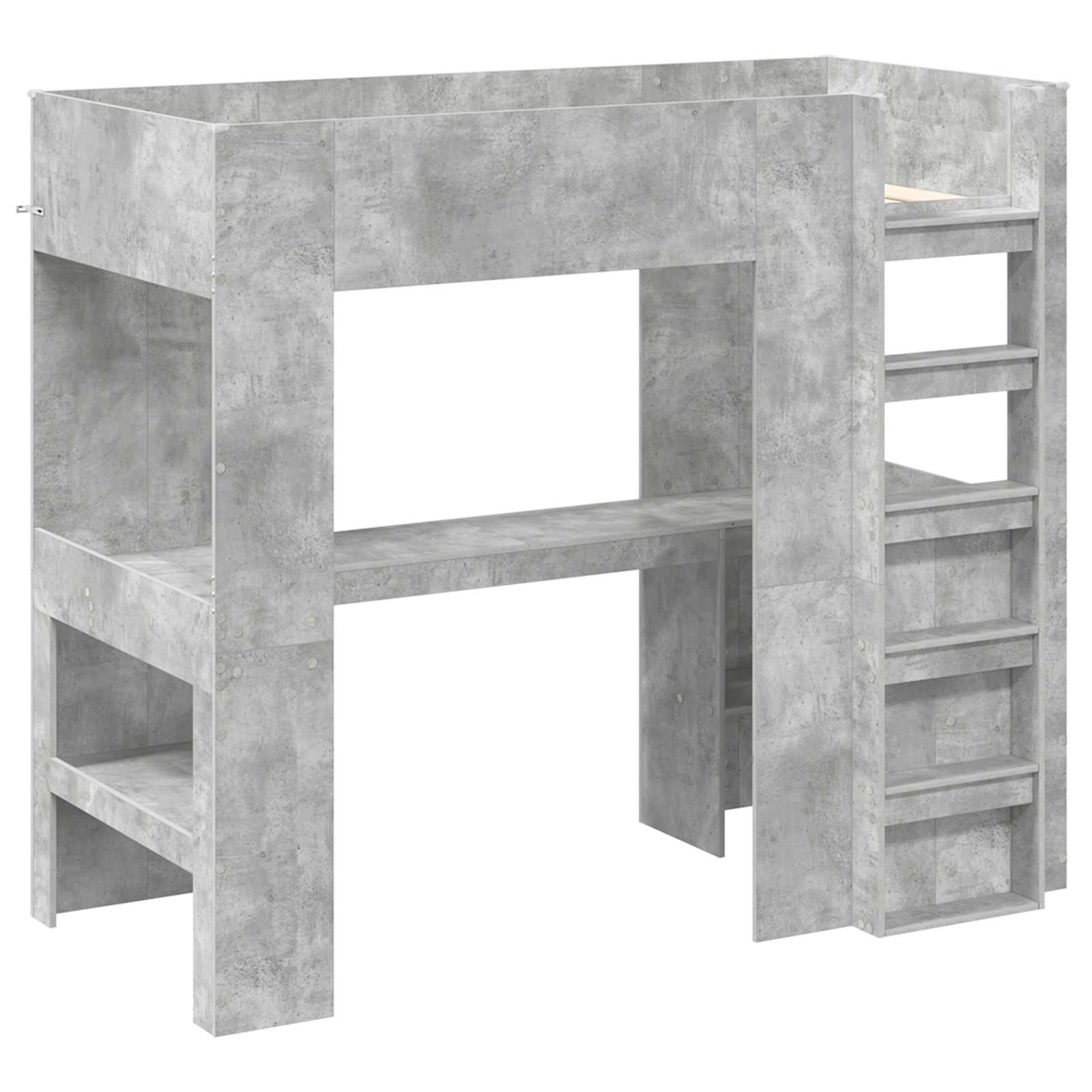 Cadre de lit superposé avec bureau Gris béton 90 x 200 cm - XIOS