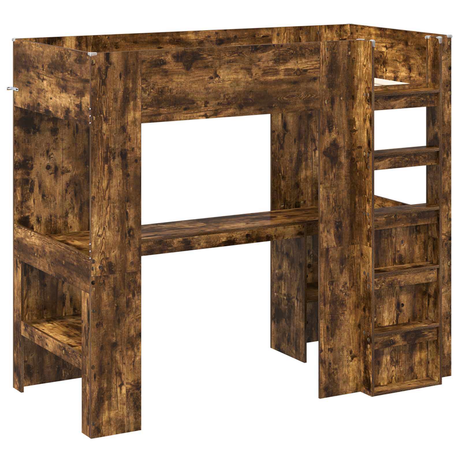 Cadre de lit superposé avec bureau Chêne fumé 90 x 200 cm - XIOS