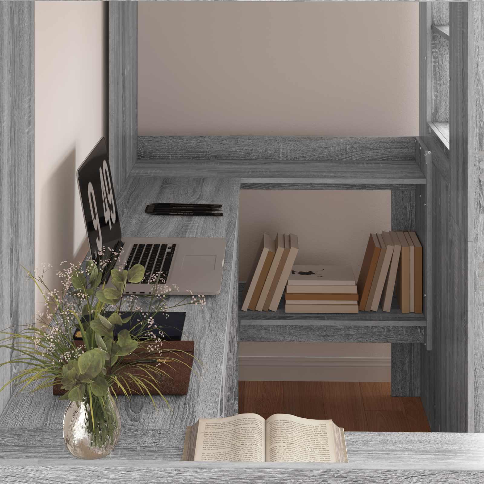 Cadre de lit superposé avec bureau Gris Sonoma 90 x 200 cm - XIOS