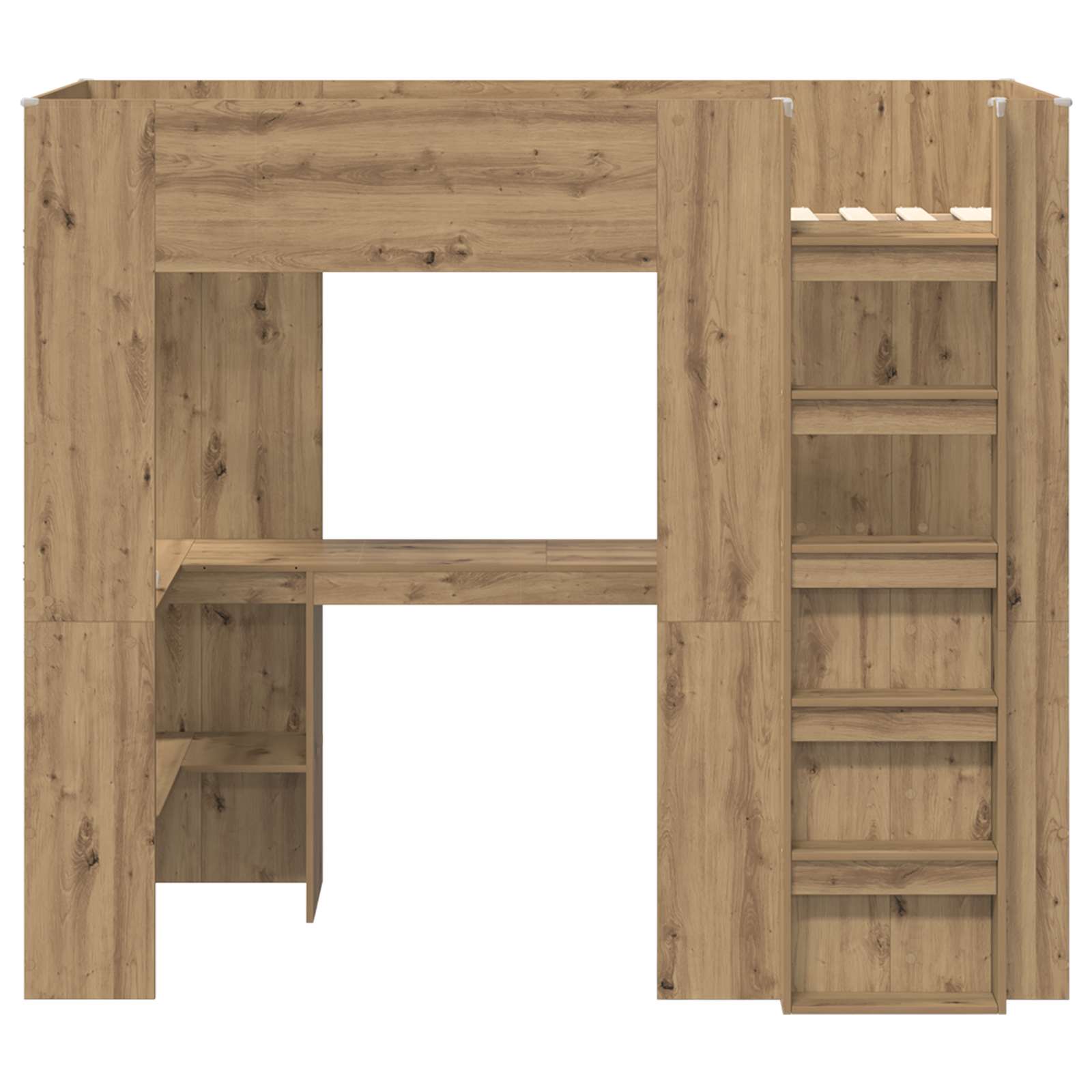 Cadre de lit superposé avec bureau Chêne artisanal 90 x 200 cm - XIOS