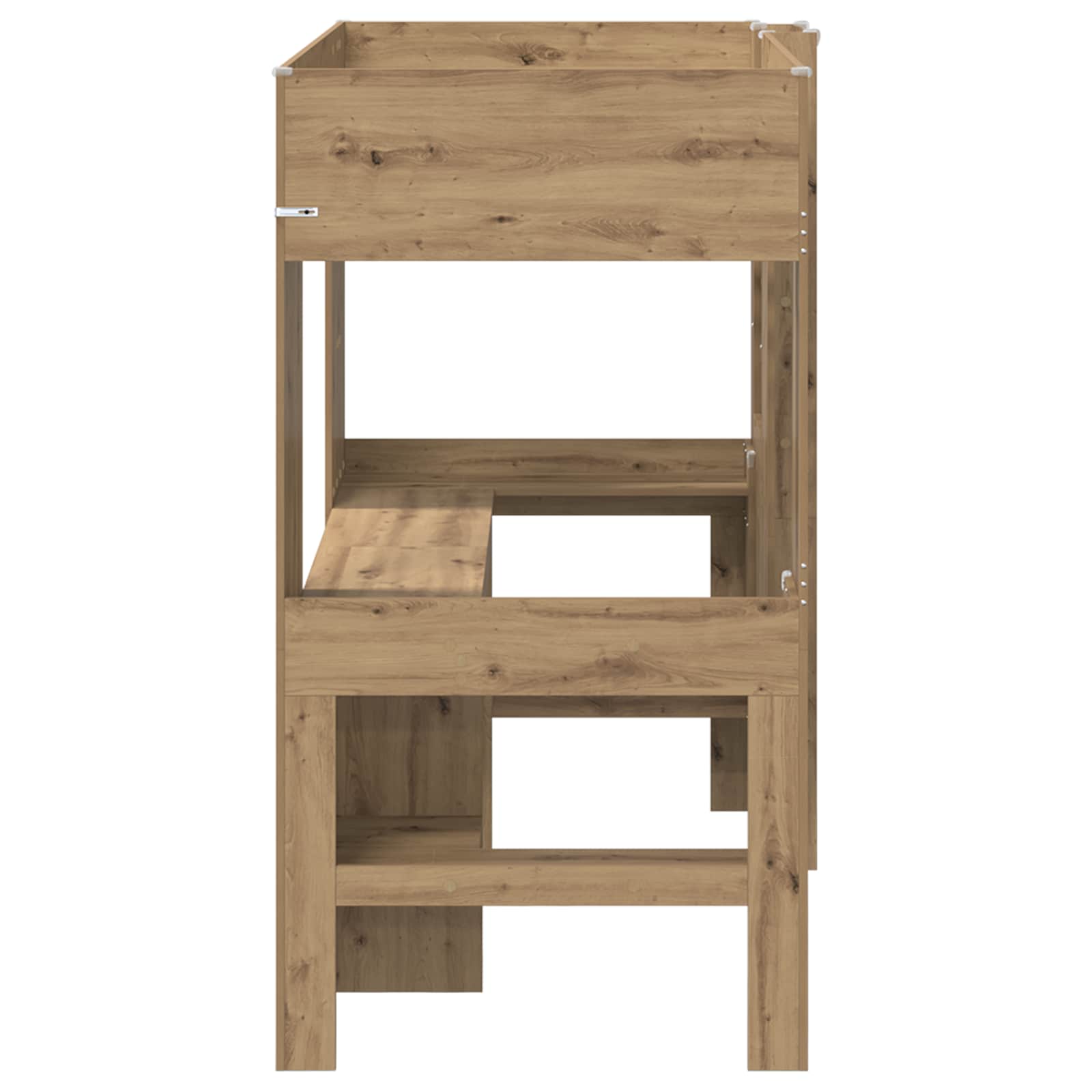 Cadre de lit superposé avec bureau Chêne artisanal 90 x 200 cm - XIOS