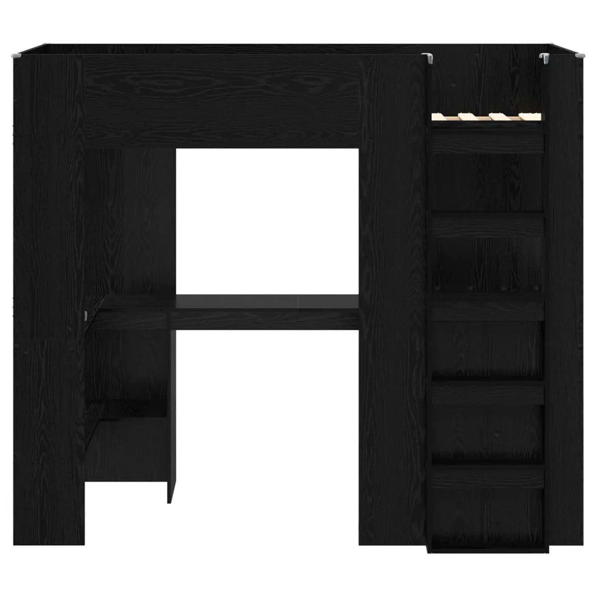 Cadre de lit superposé avec bureau Chêne noir 100 x 200 cm - XIOS