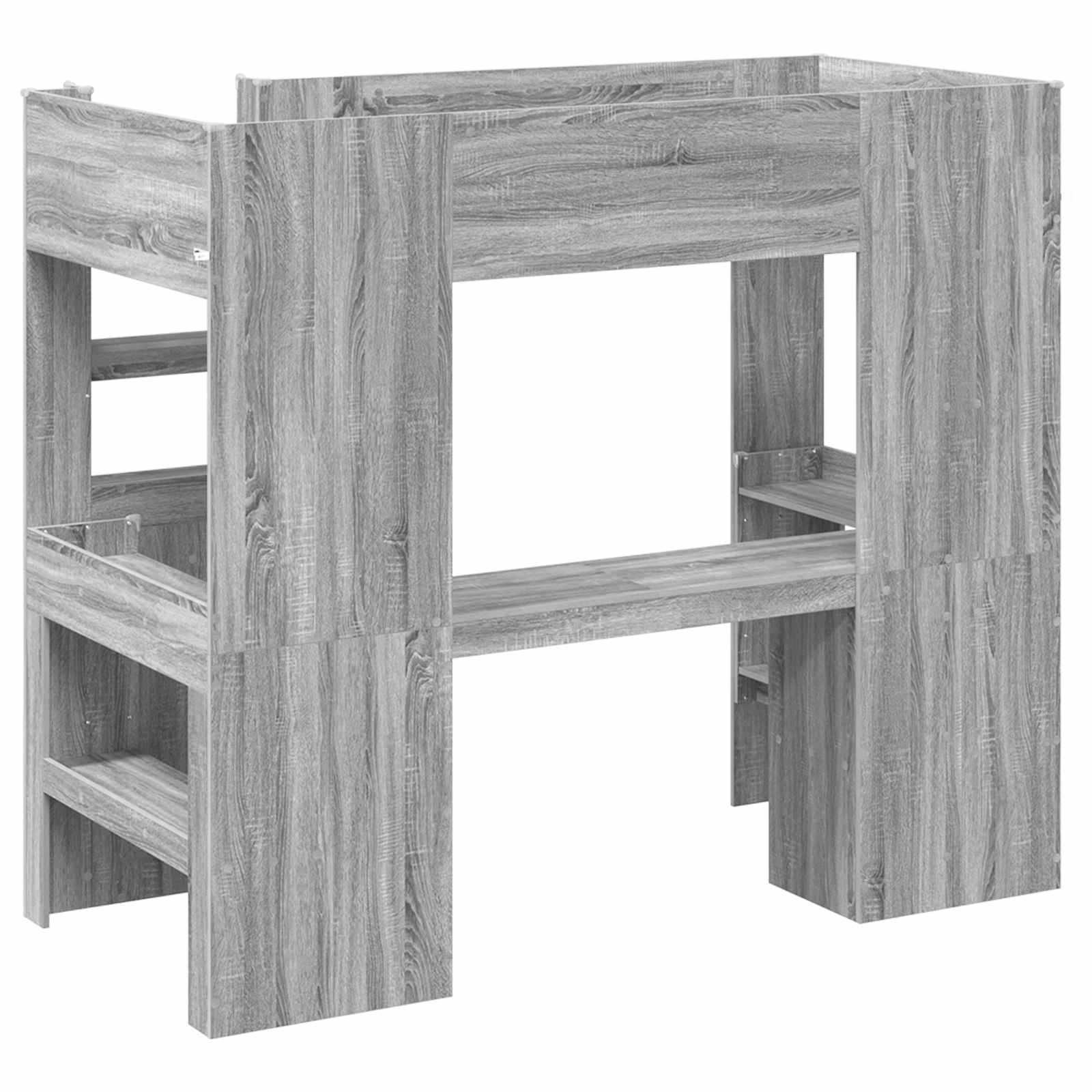 Cadre de lit superposé avec bureau Gris Sonoma 100 x 200 cm - XIOS