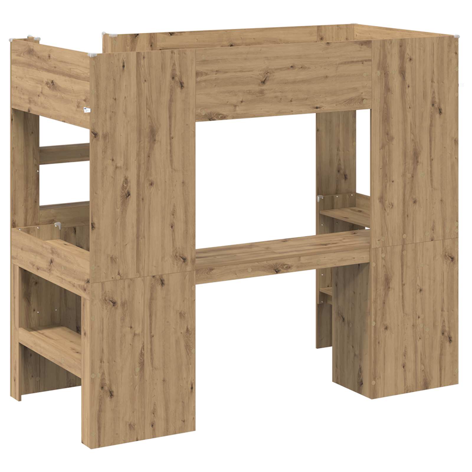 Cadre de lit superposé avec bureau Chêne artisanal 100 x 200 cm - XIOS