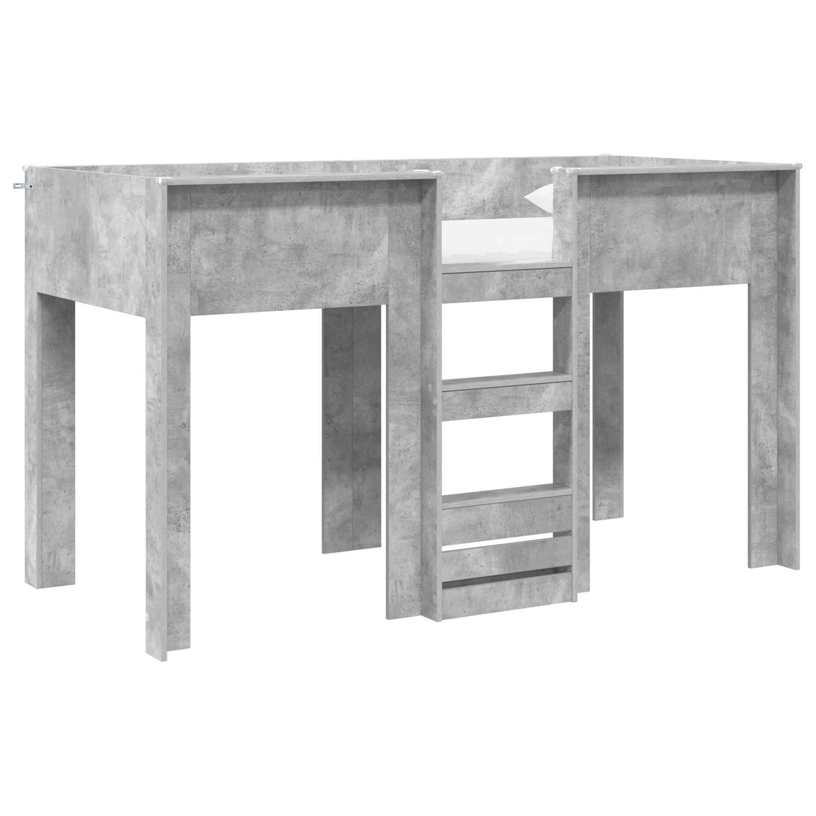 Lit Superposé pour Enfants avec stockage Gris béton 75 x 190 cm - XIOS