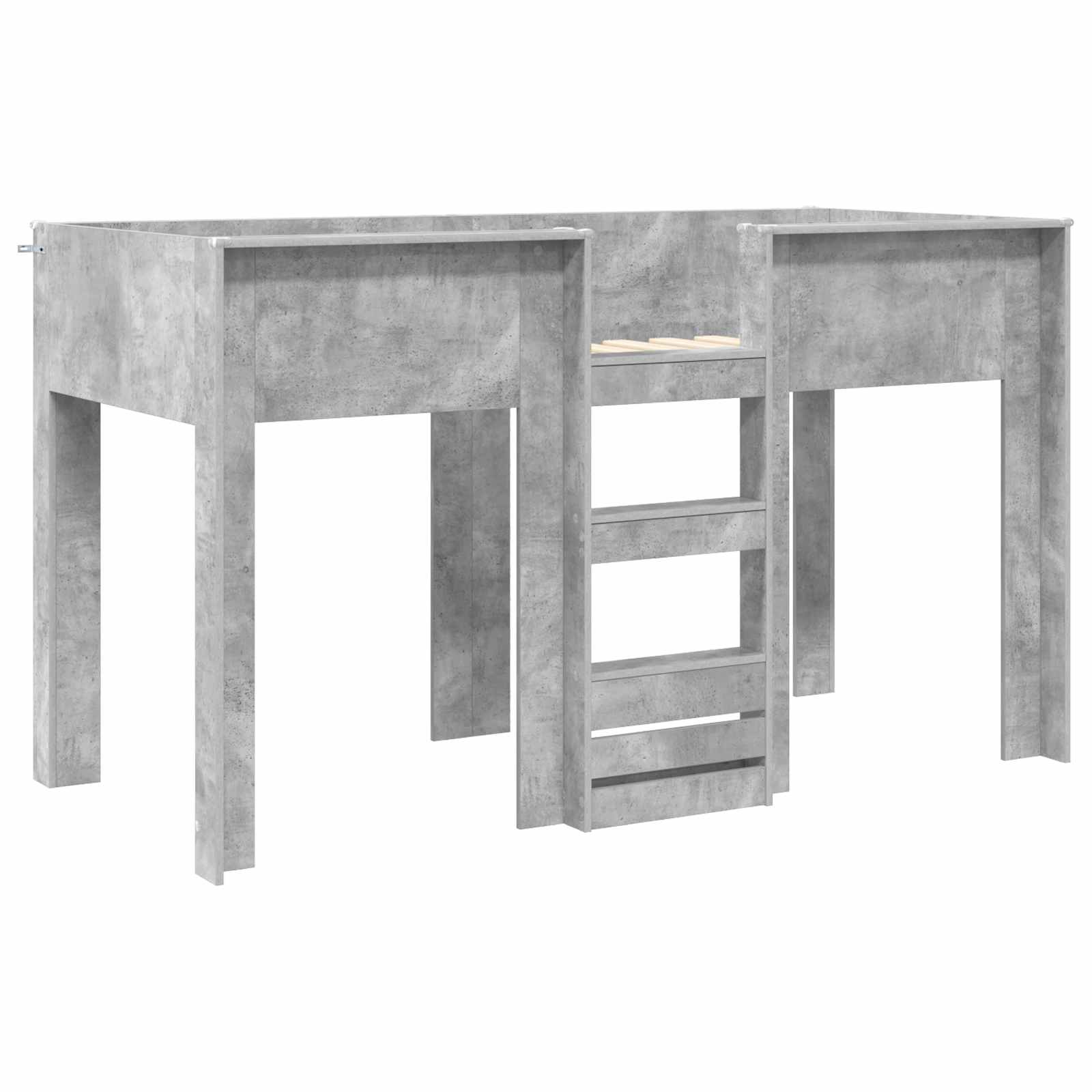 Lit Superposé pour Enfants avec stockage Gris béton 75 x 190 cm - XIOS