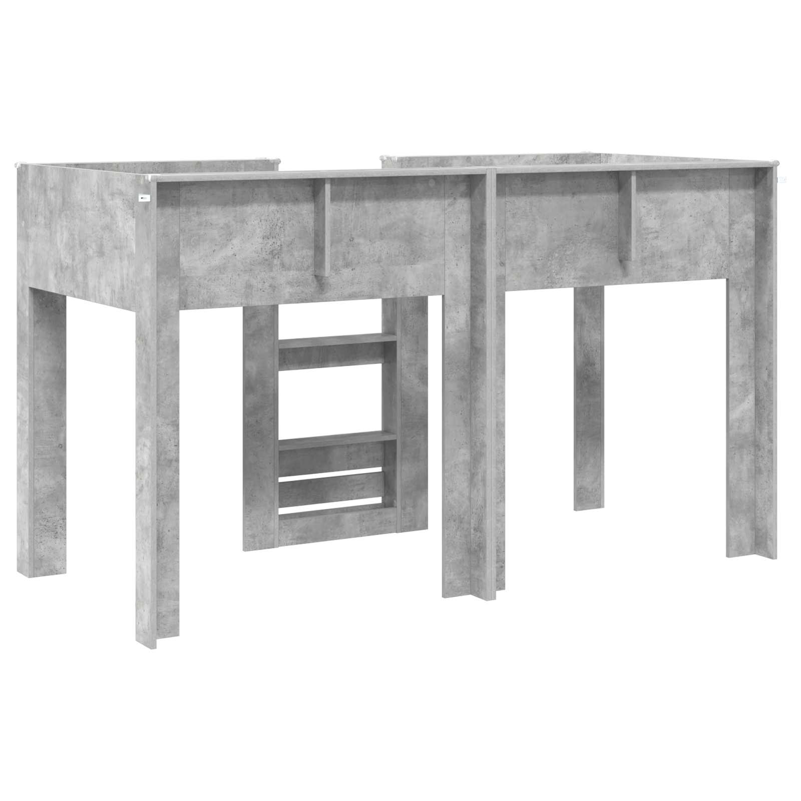 Lit Superposé pour Enfants avec stockage Gris béton 75 x 190 cm - XIOS