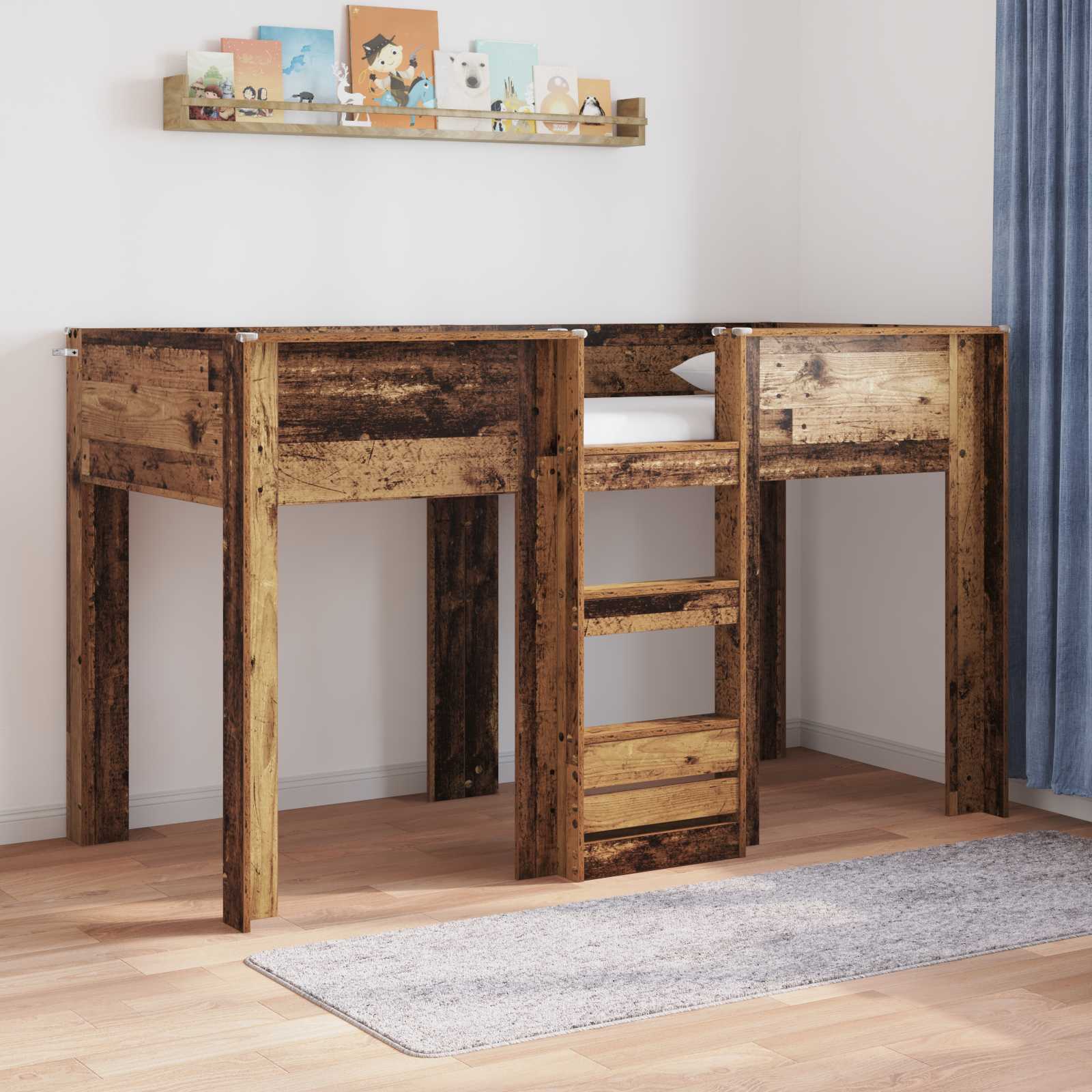 Lit Superposé pour Enfants Bois ancien 75 x 190 cm - XIOS