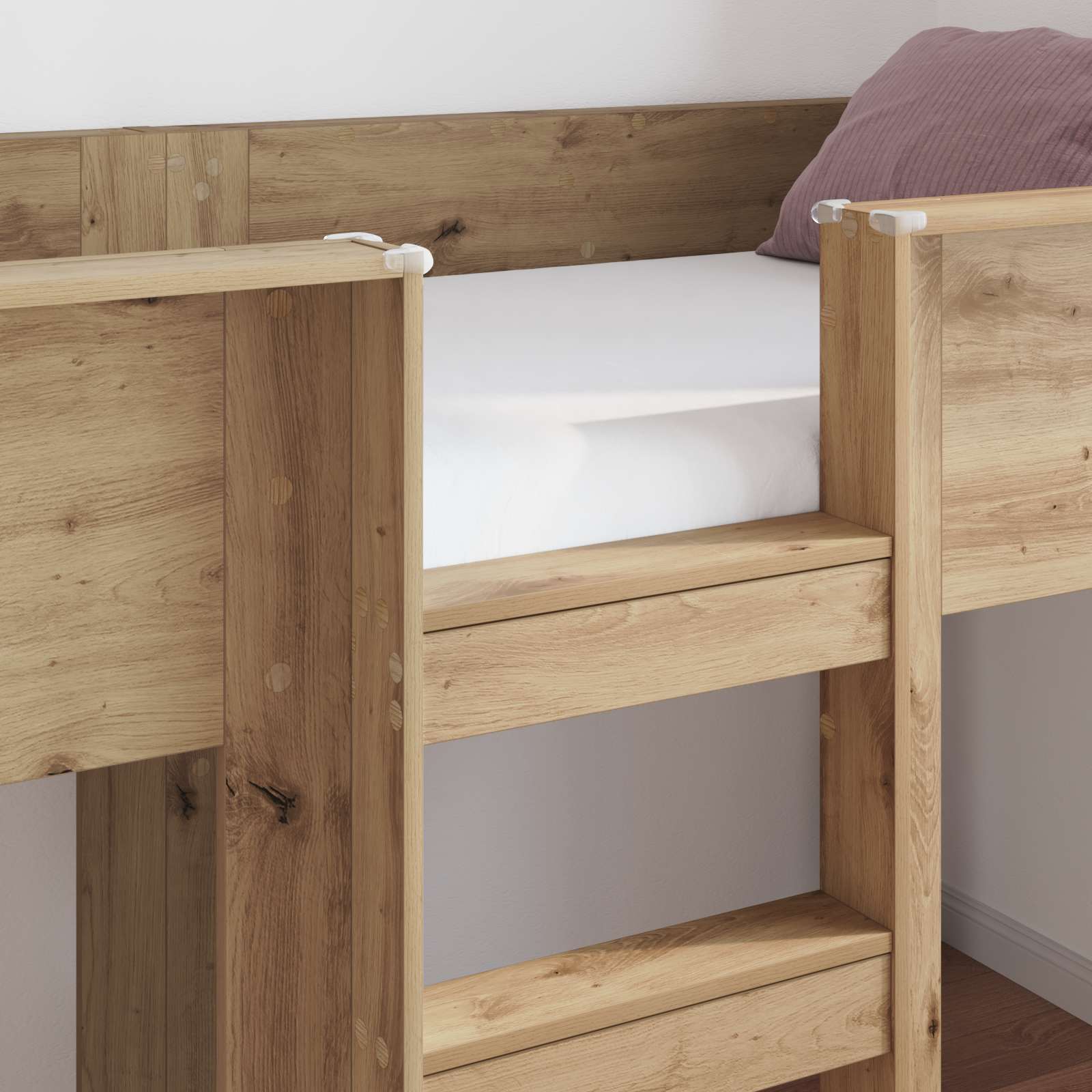Lit Superposé pour Enfants Chêne artisanal 75 x 190 cm - XIOS