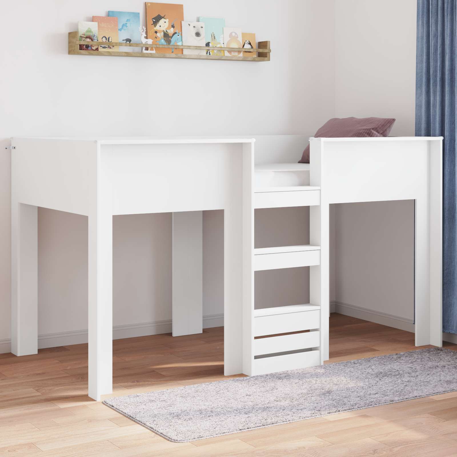 Lit Superposé pour Enfants Blanc 80 x 200 cm Bois d'ingénierie - XIOS