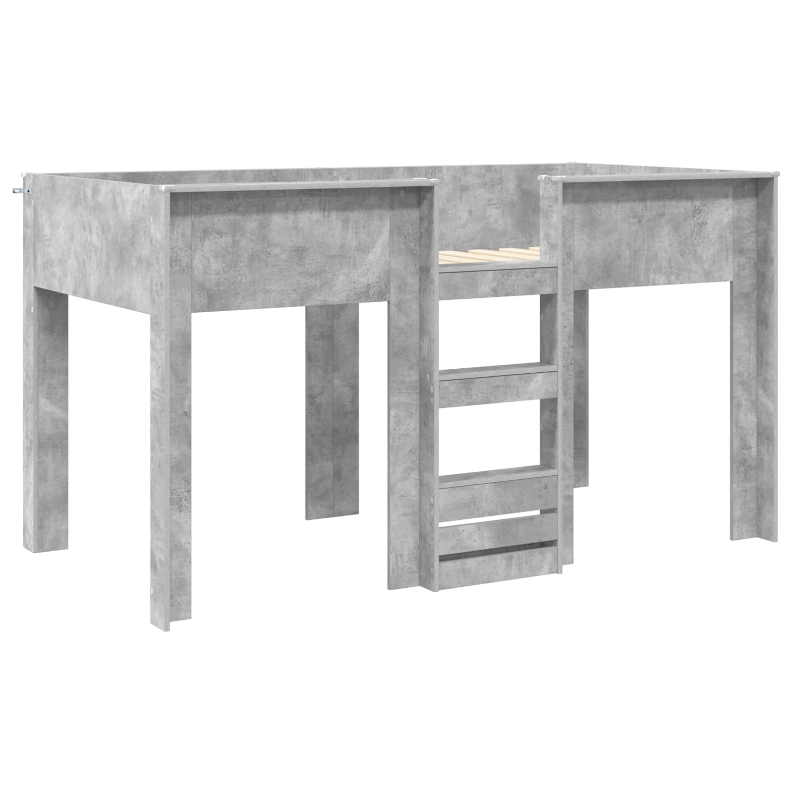 Lit Superposé pour Enfants avec stockage Gris béton 80 x 200 cm - XIOS