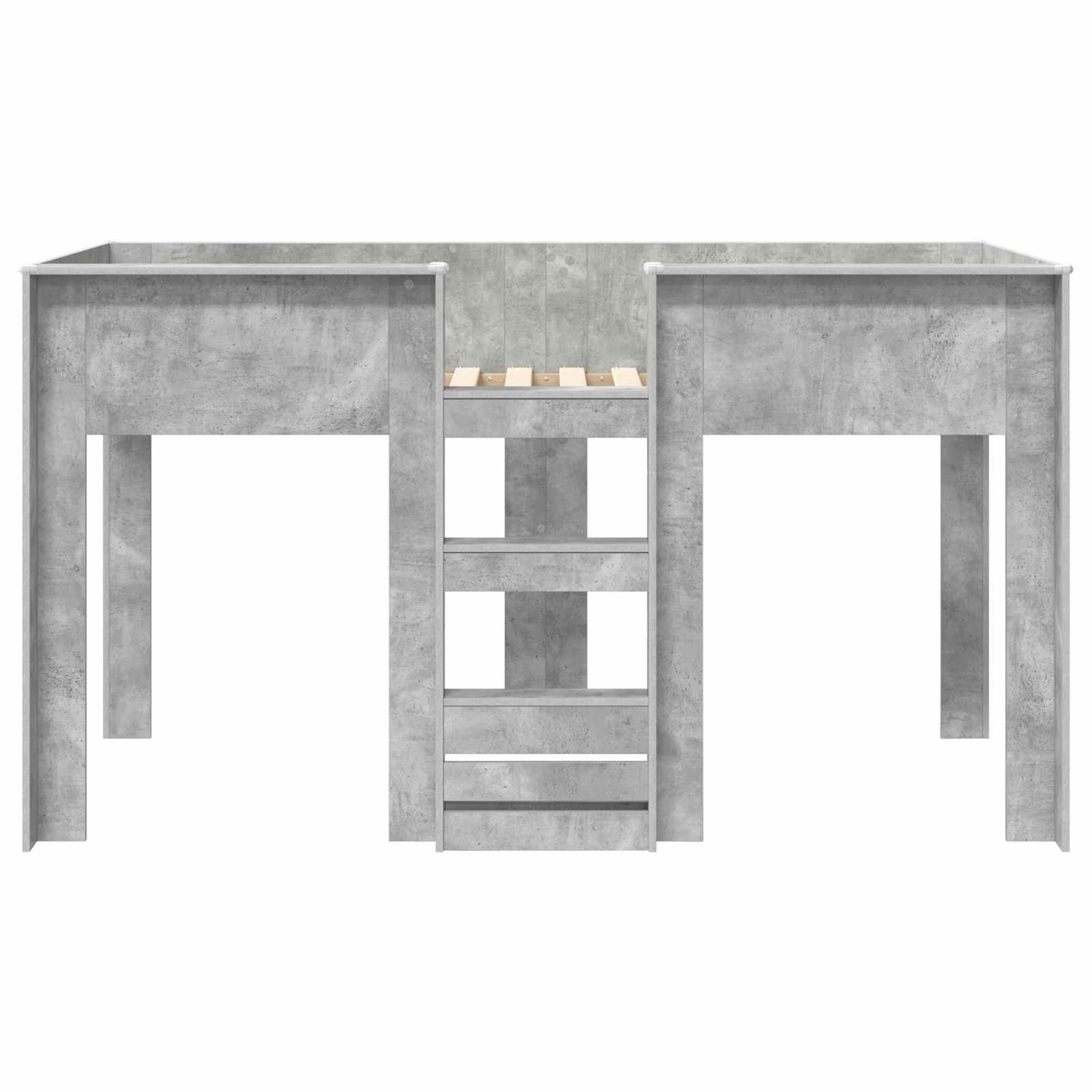 Lit Superposé pour Enfants avec stockage Gris béton 90 x 200 cm - XIOS
