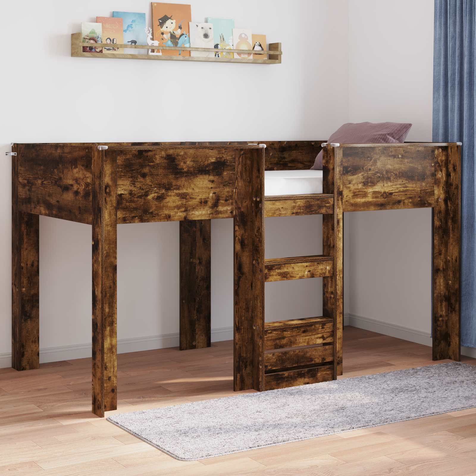Lit Superposé pour Enfants Chêne fumé 100 x 200 cm - XIOS