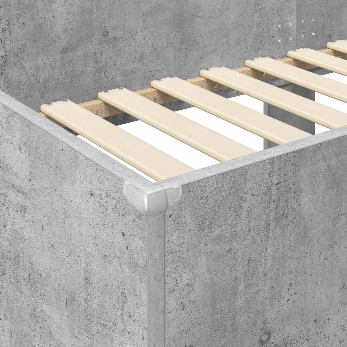 Lit Superposé pour Enfants Gris béton 100 x 200 cm