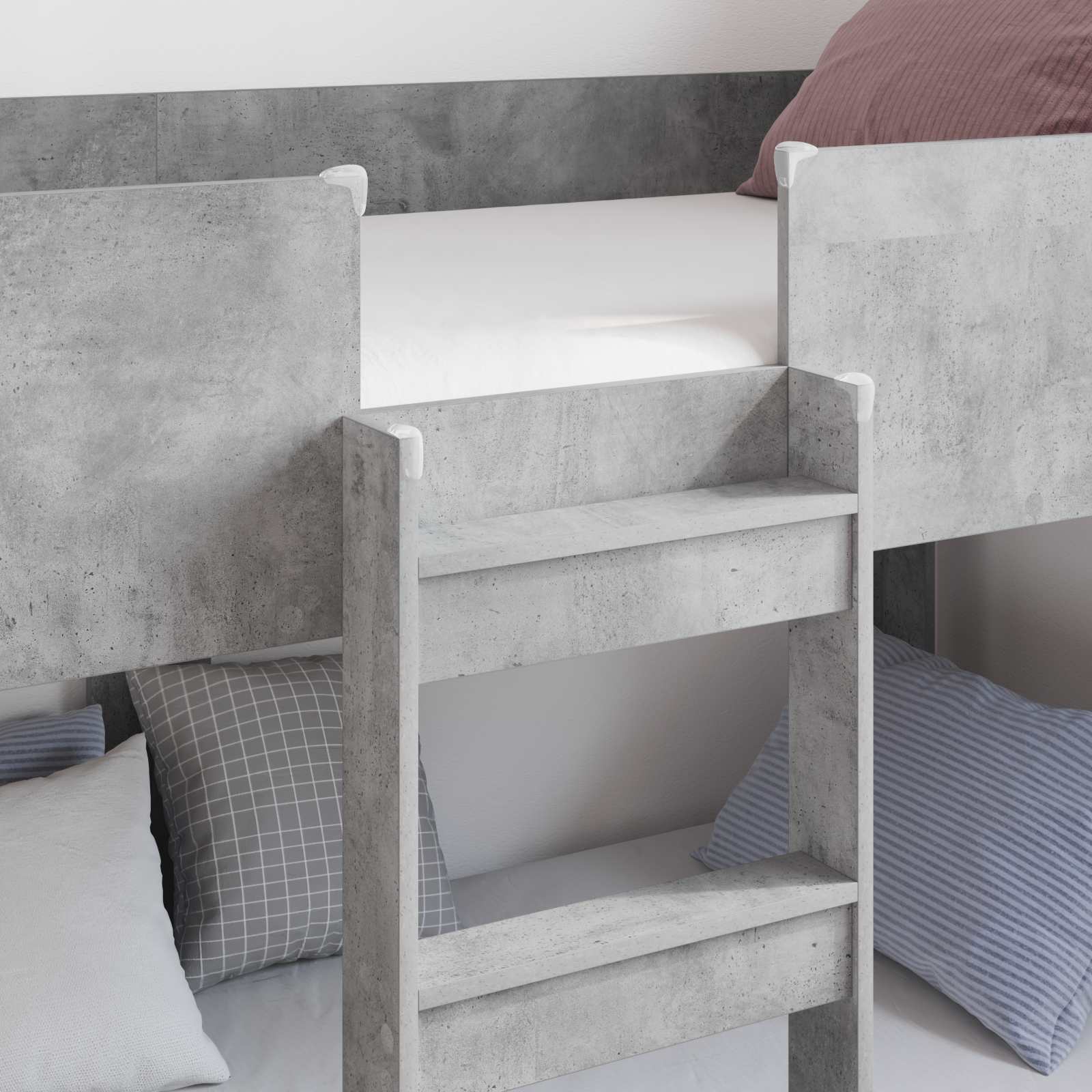 Lit Superposé pour Enfants Gris béton 90 x 200 cm - XIOS