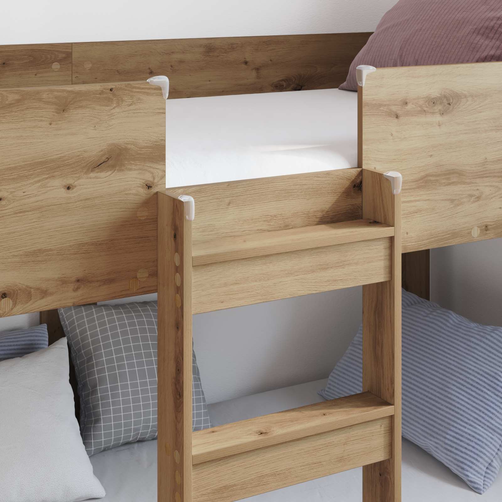 Lit Superposé pour Enfants Chêne artisanal 80 x 200 cm - XIOS