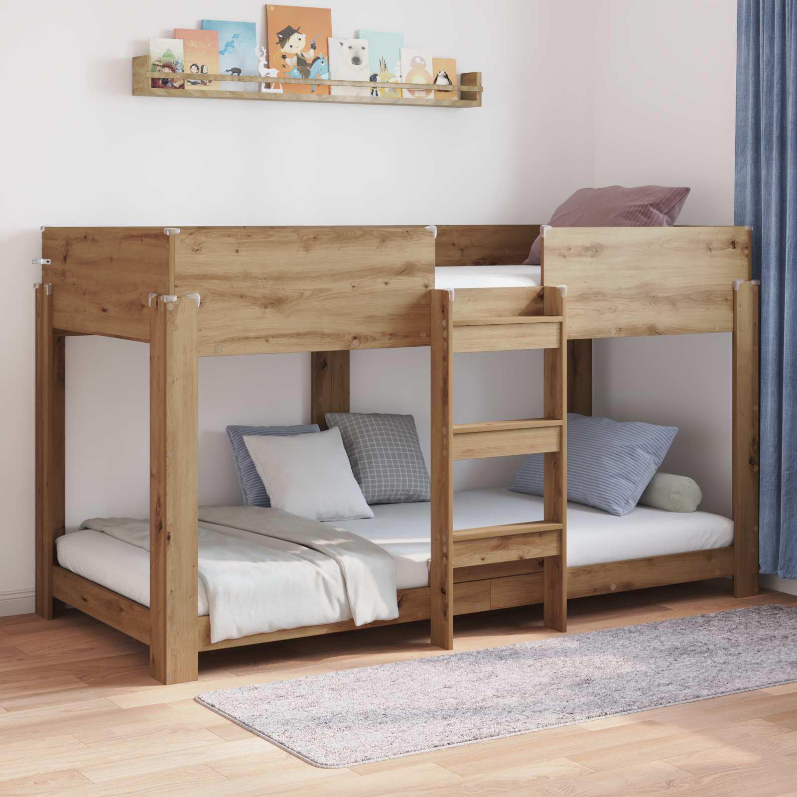 Lit Superposé pour Enfants Chêne artisanal 80 x 200 cm - XIOS