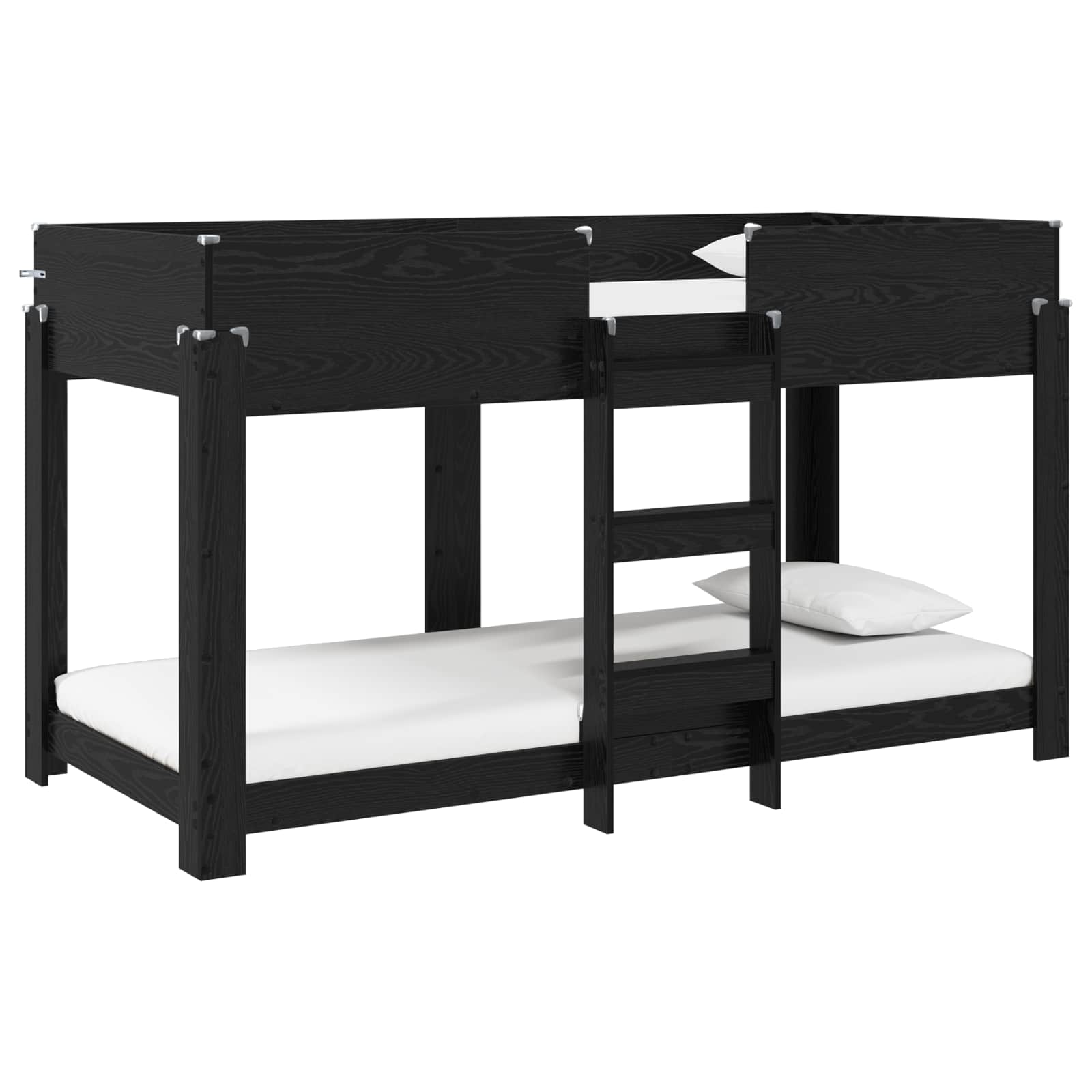 Lit Superposé pour Enfants avec matelas Chêne noir 100 x 190 cm - XIOS