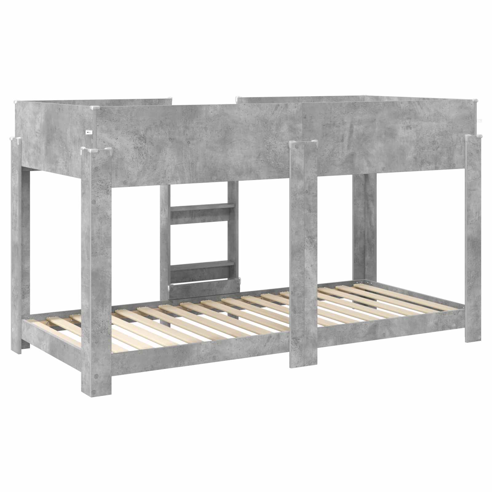 Lit Superposé pour Enfants avec matelas Gris béton 100 x 190 cm - XIOS