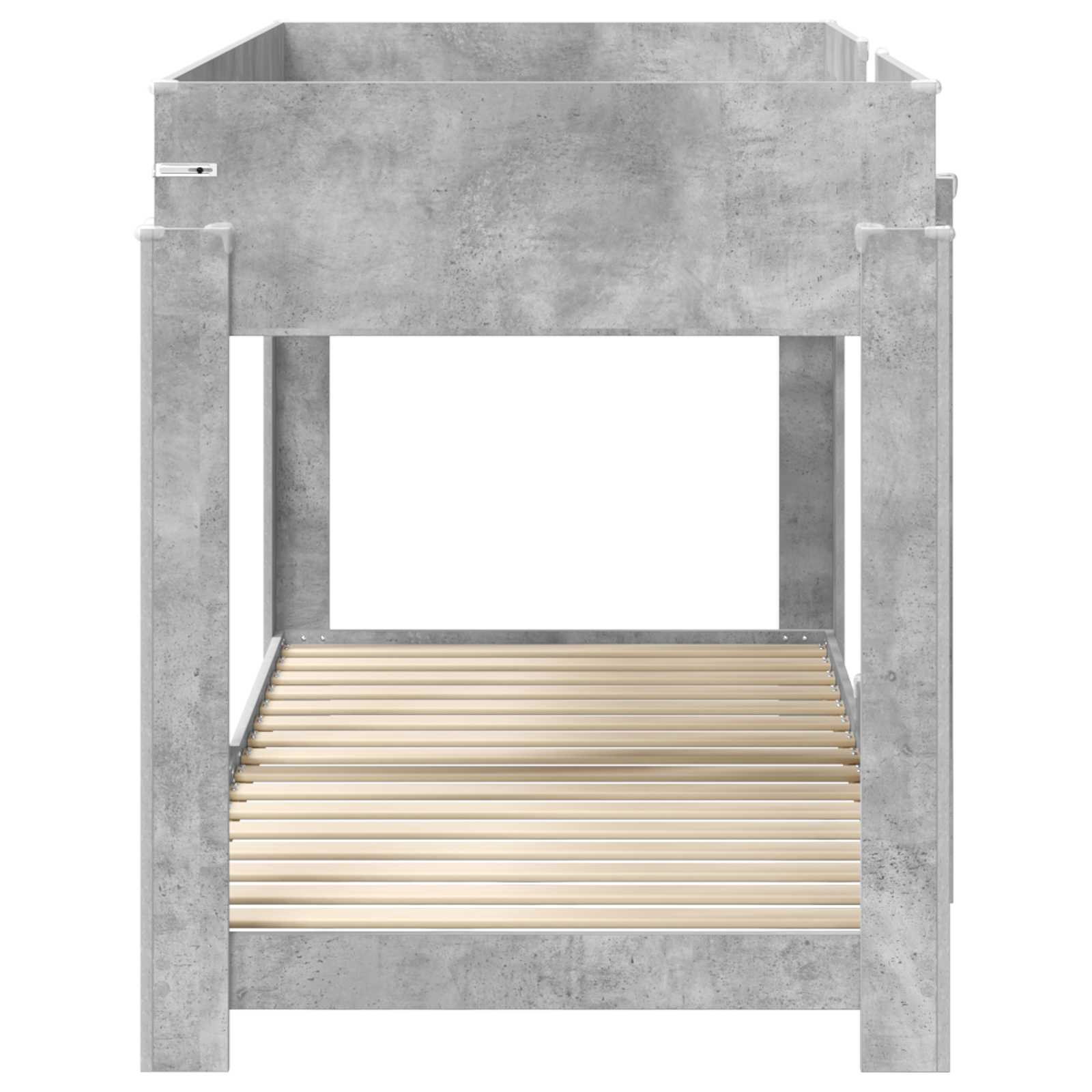 Lit Superposé pour Enfants avec matelas Gris béton 100 x 190 cm - XIOS