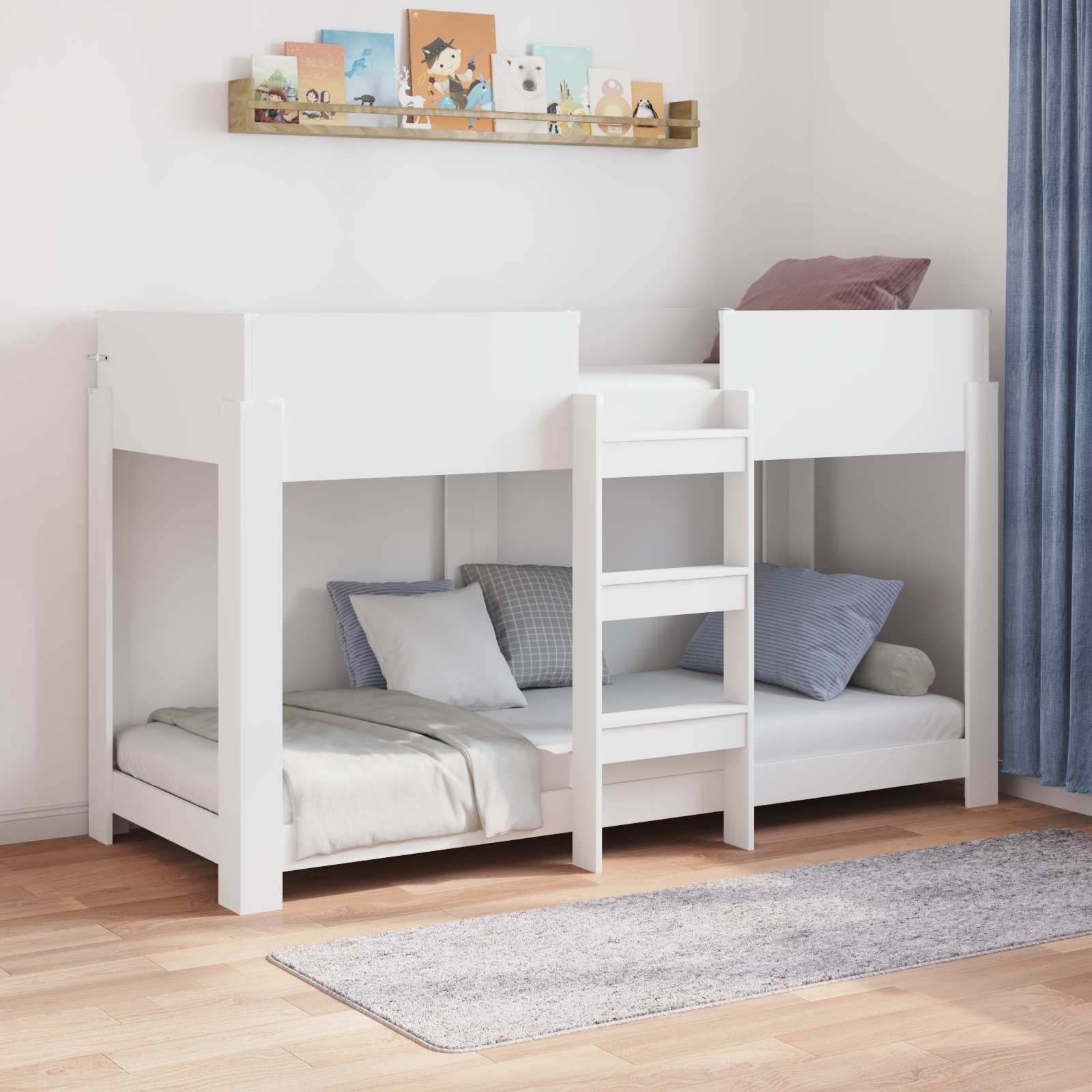 Lit Superposé pour Enfants Blanc 75 x 190 cm Bois d'ingénierie - XIOS