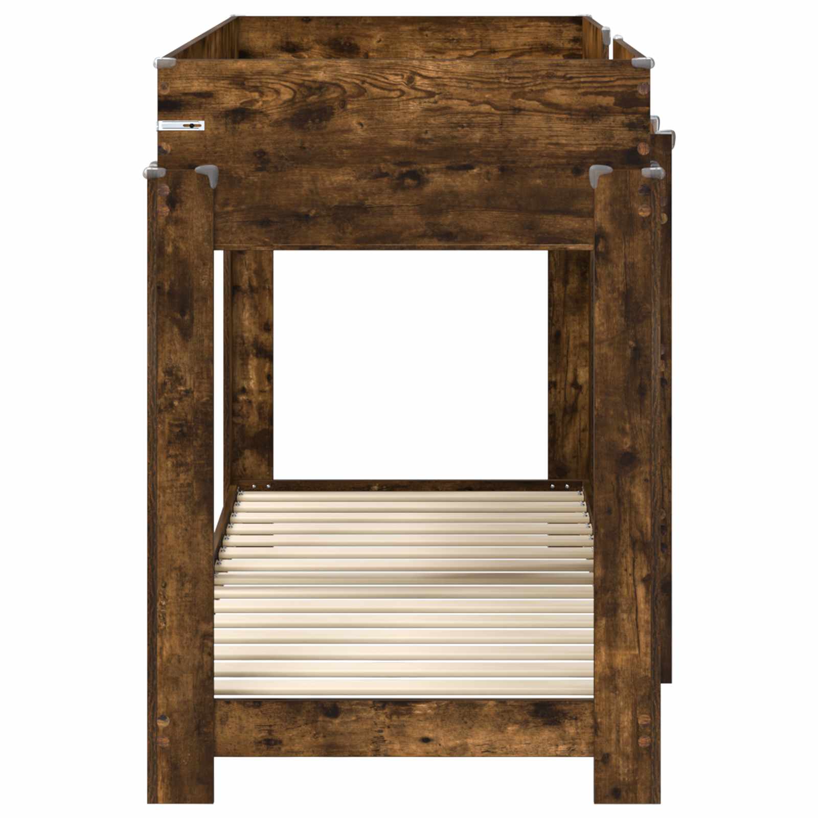 Lit Superposé pour Enfants avec matelas Chêne fumé 80 x 190 cm - XIOS