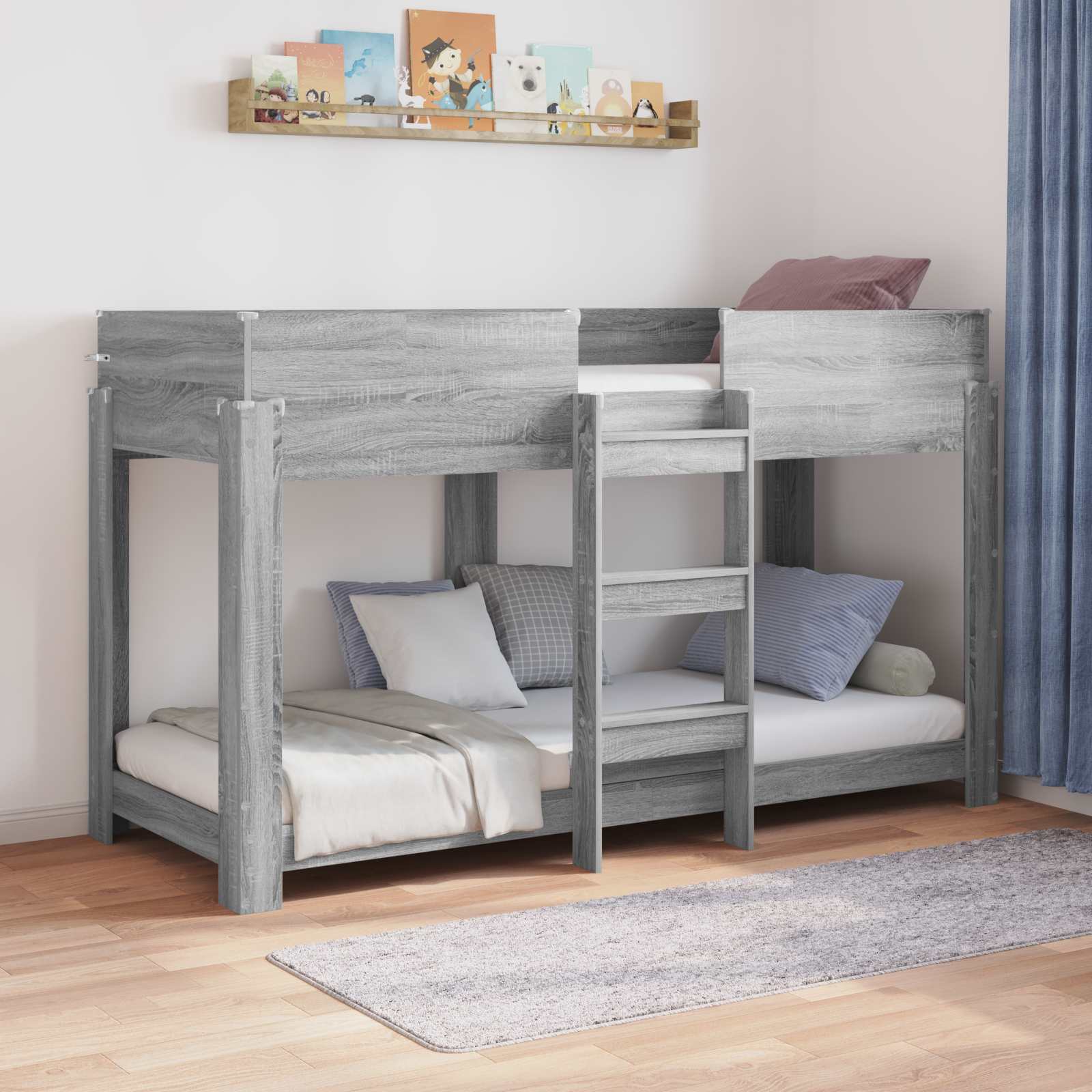Lit Superposé pour Enfants avec matelas Gris Sonoma 80 x 190 cm - XIOS