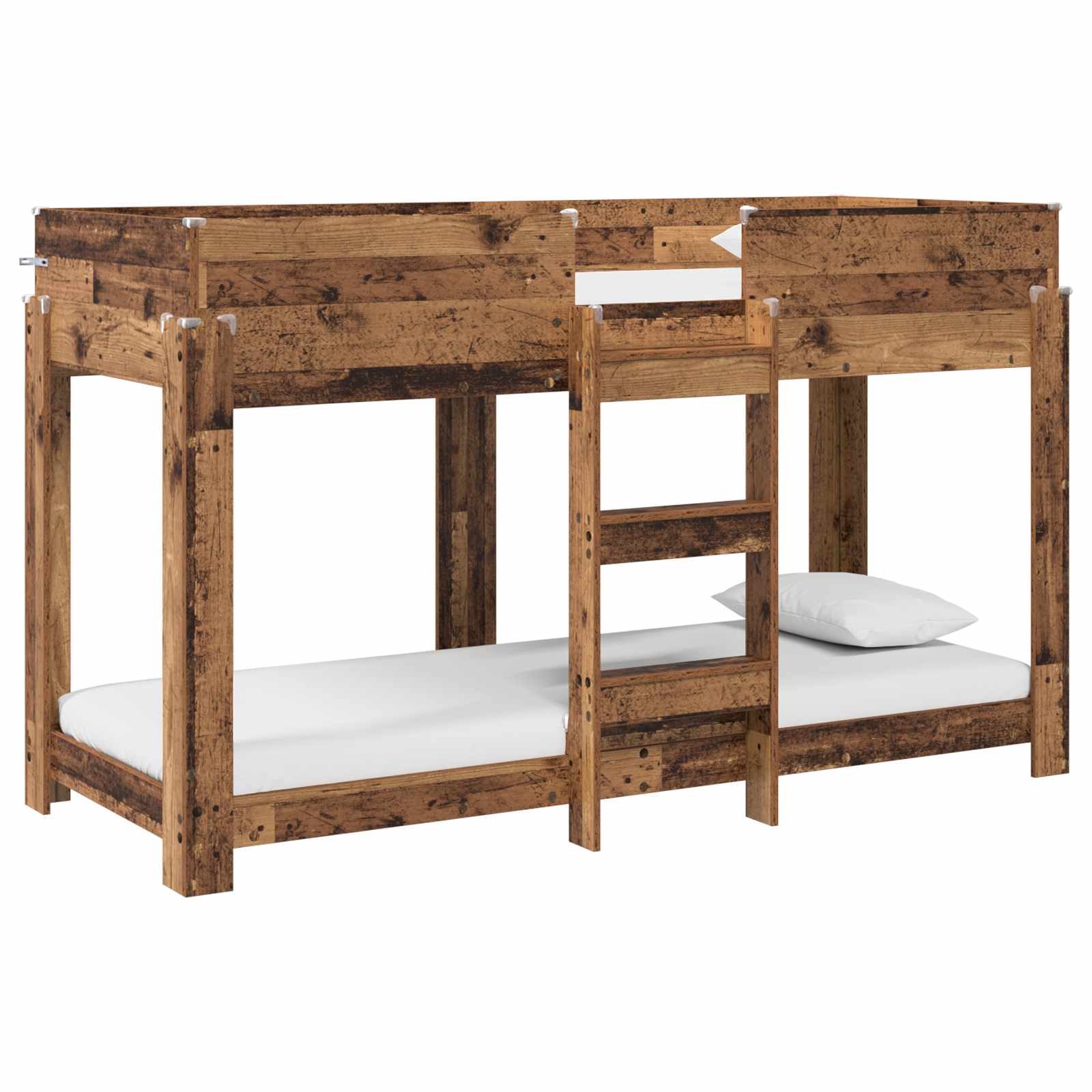 Lit Superposé pour Enfants avec matelas Bois ancien 80 x 190 cm - XIOS