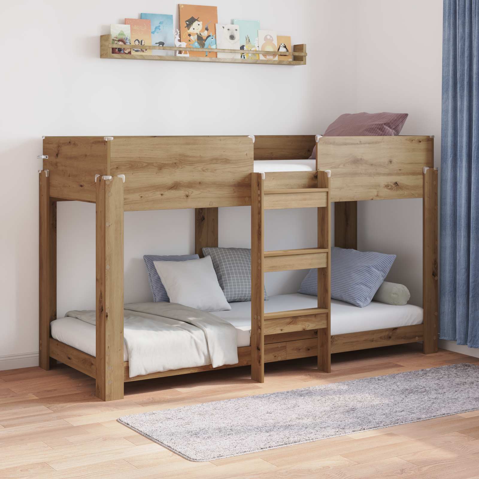 Lit Superposé pour Enfants Chêne artisanal 75 x 190 cm - XIOS