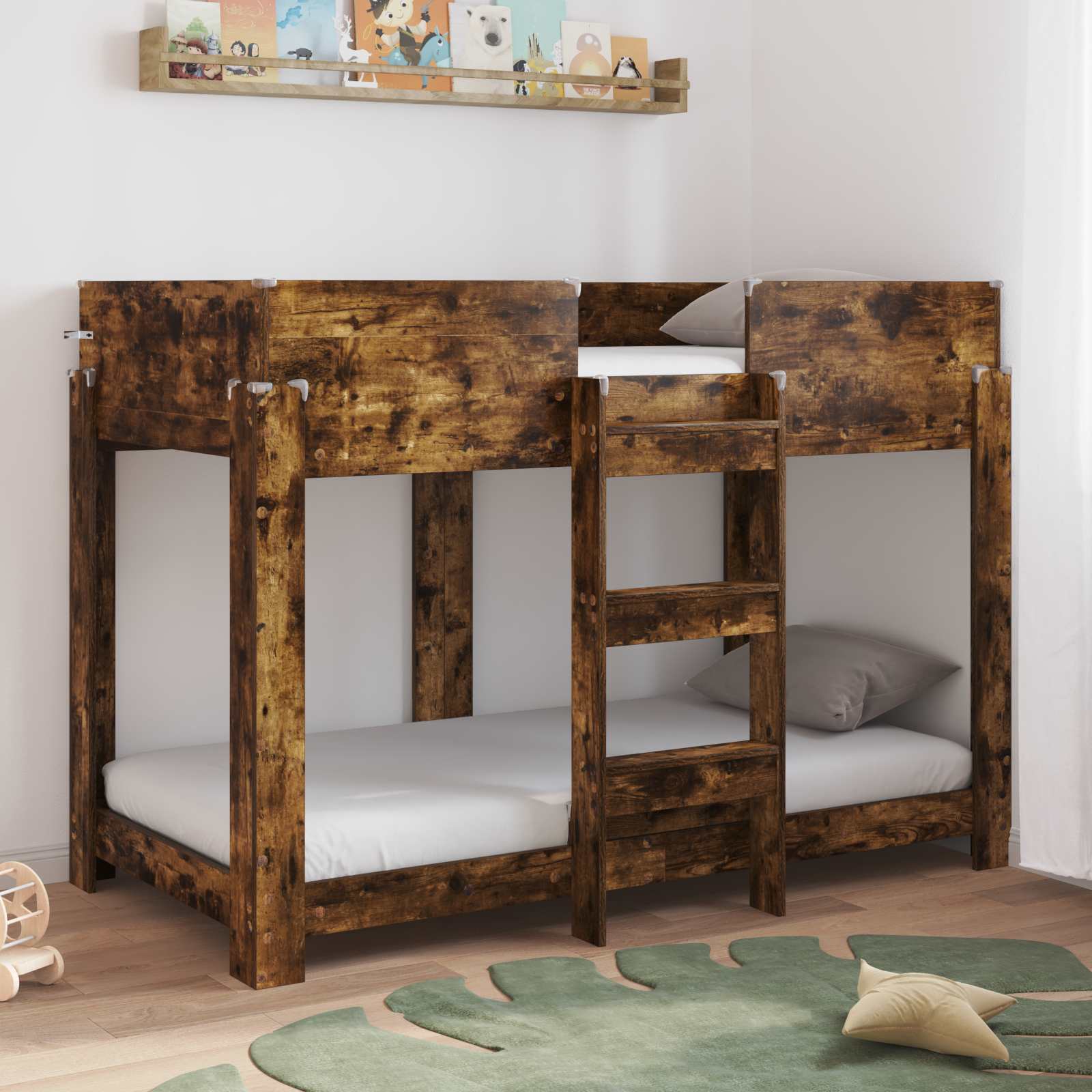 Lit Superposé pour Enfants Chêne fumé 80 x 160 cm - XIOS