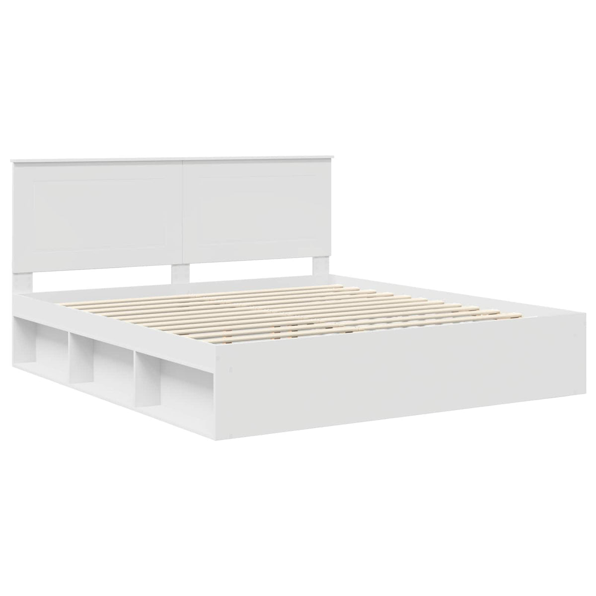 Cadre de lit Blanc 200 x 200 cm Bois de pin massif