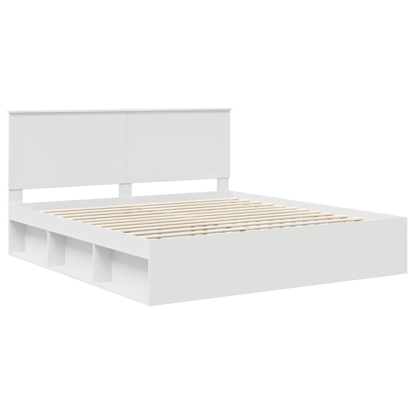 Cadre de lit Blanc 200 x 200 cm Bois de pin massif - XIOS