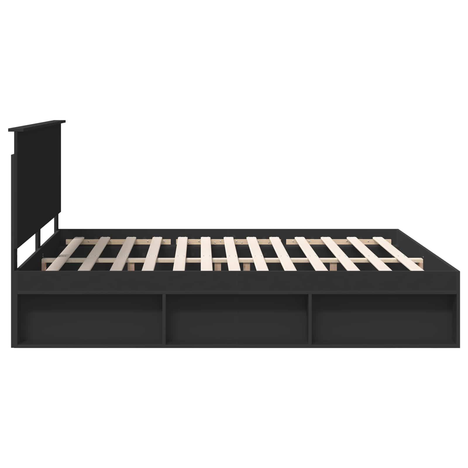 Cadre de lit Noir 200 x 200 cm Bois de pin massif - XIOS