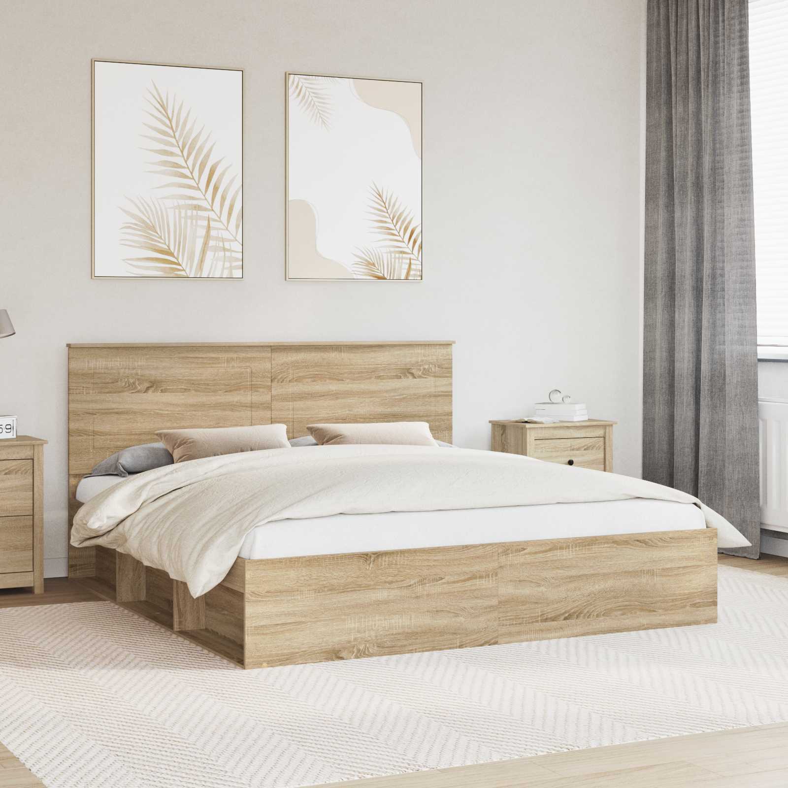 Cadre de lit Sonoma 200 x 200 cm Bois de pin massif - XIOS